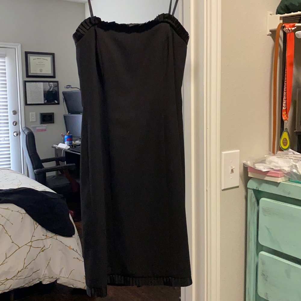 Strapless black dress